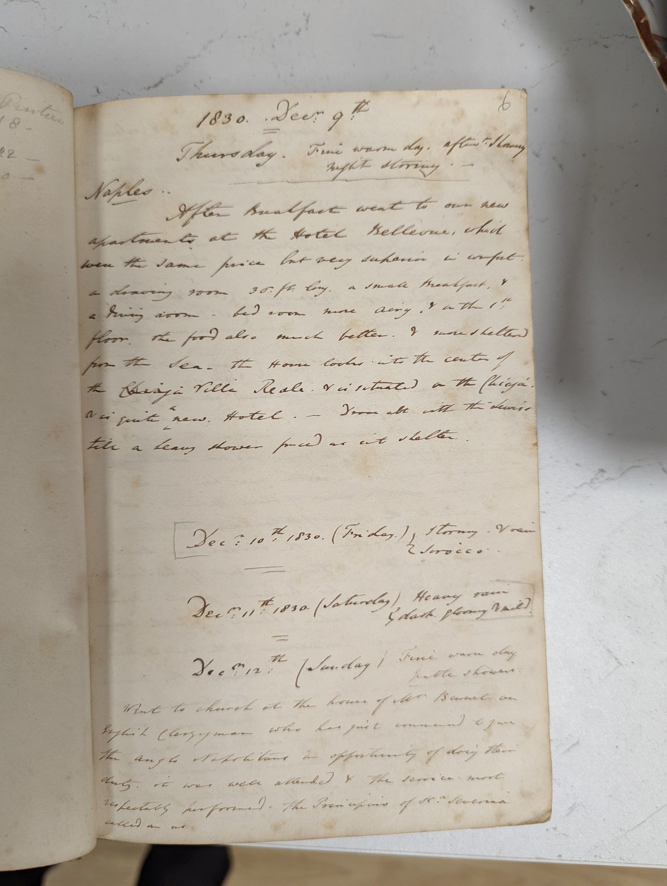 An early 19th century vellum bound hand-written account of a Grand Tour c.1830